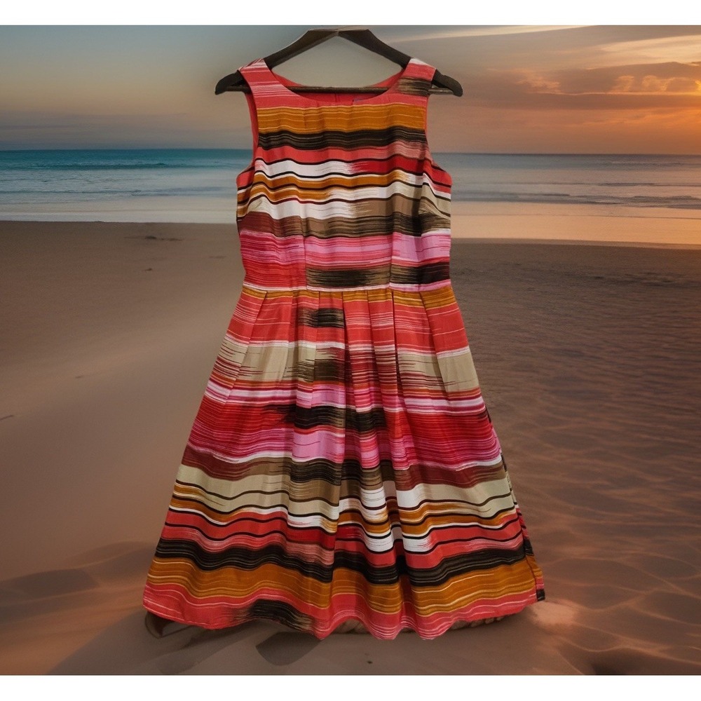 READ Rabbit Rabbit Rabbit Designs Dress Womens 8 Multicolor Fit Flare Sundress